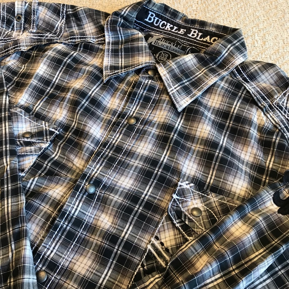 Buckle Black Button Down Shirt